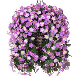Artificial Faux Fall Hanging Flowers Plants Baskets for Outdoor